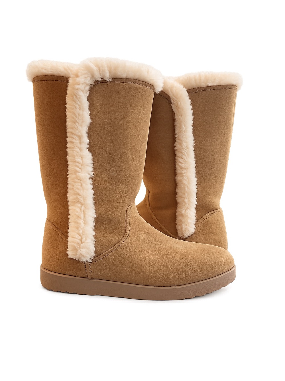 Classic Faux Shearling Mid-Calf Boots - Tan